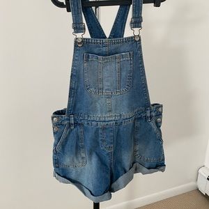 New Look denim overall shorts